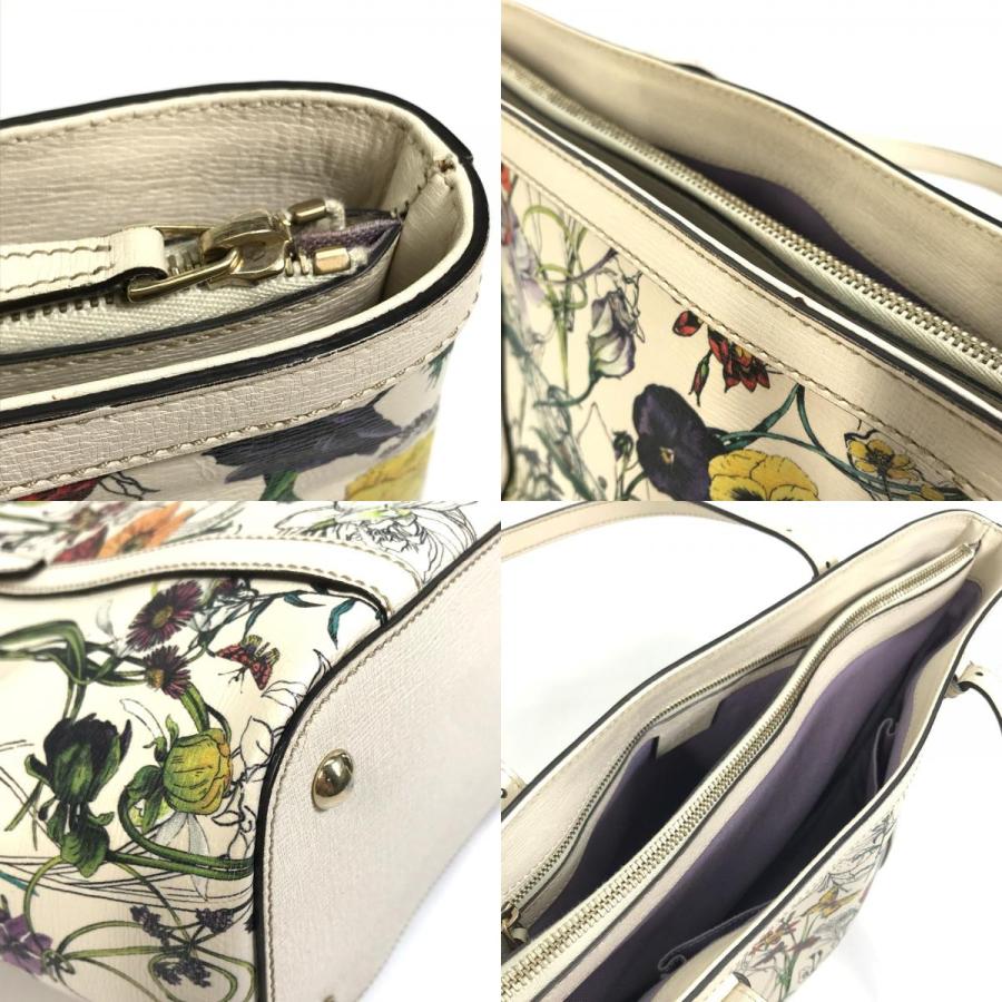 GUCCI グッチ 336776 フローラ 花柄 グッチニース ハンドバッグ トートバッグ レザー アイボリー系 レディース【中古】 | GUCCI | 08