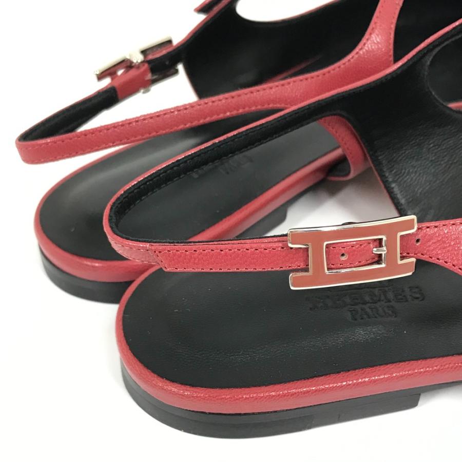 HERMES（エルメス） Hロゴ金具 バックストラップパンプス フラット 