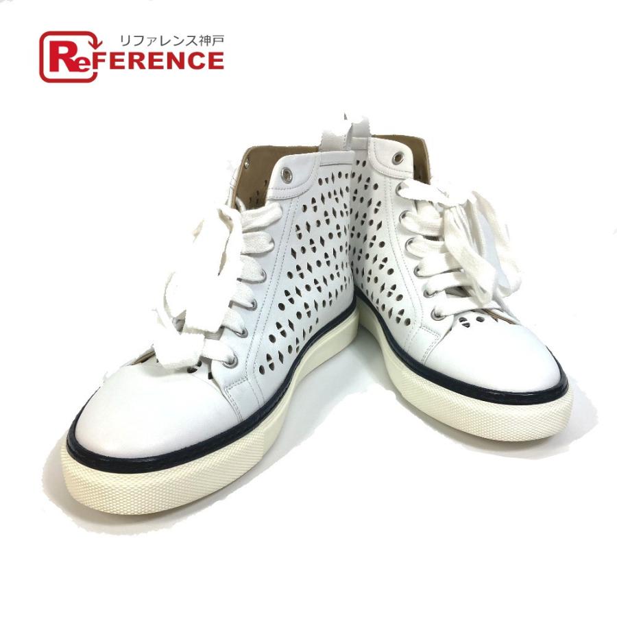 HERMES エルメス パンチング ハイカット 靴 スニーカー レザー ホワイト レディース【中古】 | HERMES