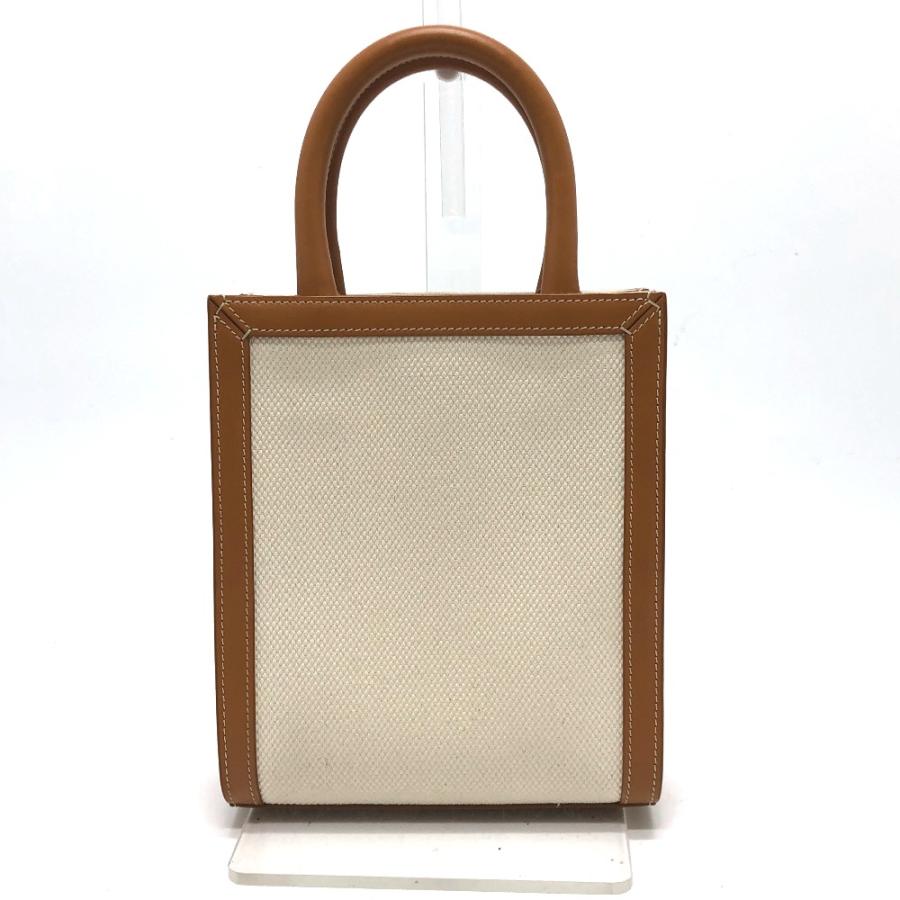 CELINE セリーヌ ロゴ バーティカルカバ ミニ 2WAY ショルダーバッグ キャンバス/レザー ベージュ レディース【中古】
