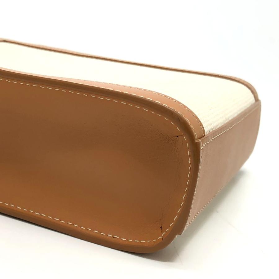 CELINE セリーヌ ロゴ バーティカルカバ ミニ 2WAY ショルダーバッグ キャンバス/レザー ベージュ レディース【中古】