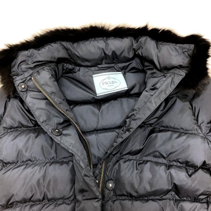 PRADA プラダ ファー ダウンジャケット ダウン ネイビー レディース【中古】 | PRADA | 03