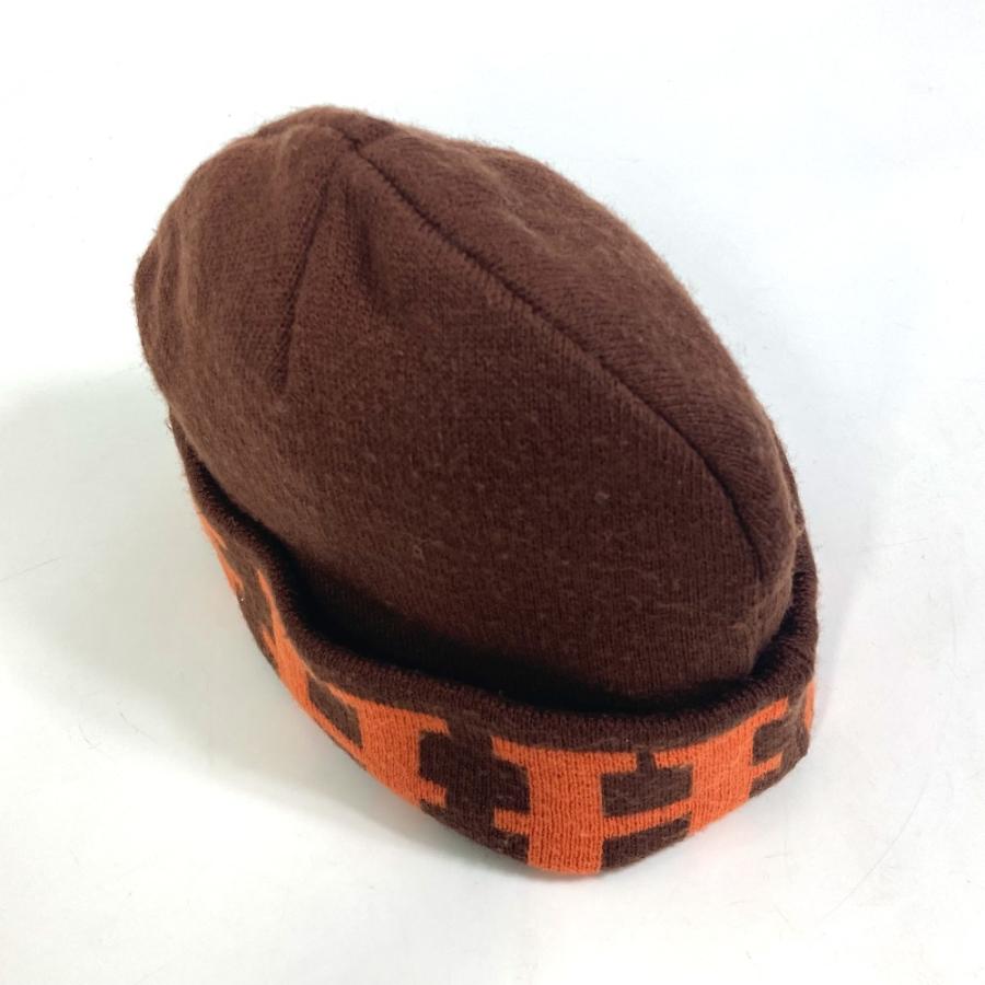 ❤お得なお品❤クリーニング済み Ｈ柄ニット帽 ブラウン XL エルメス ❤お得なお品❤クリーニング済み H柄ニット帽 ブラウン XL エルメス