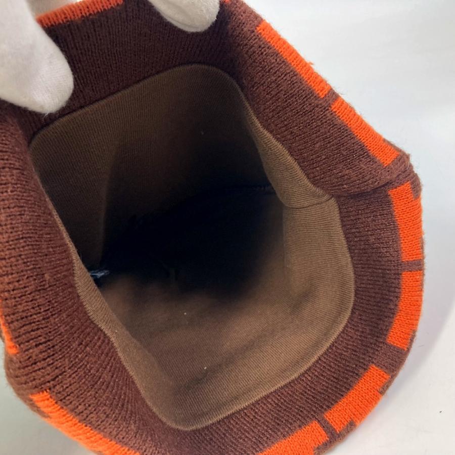 HERMES✾Hロゴ ニット帽 オレンジ HERMES エルメス Hロゴ アパレル ビーニー ニットキャップ 帽子