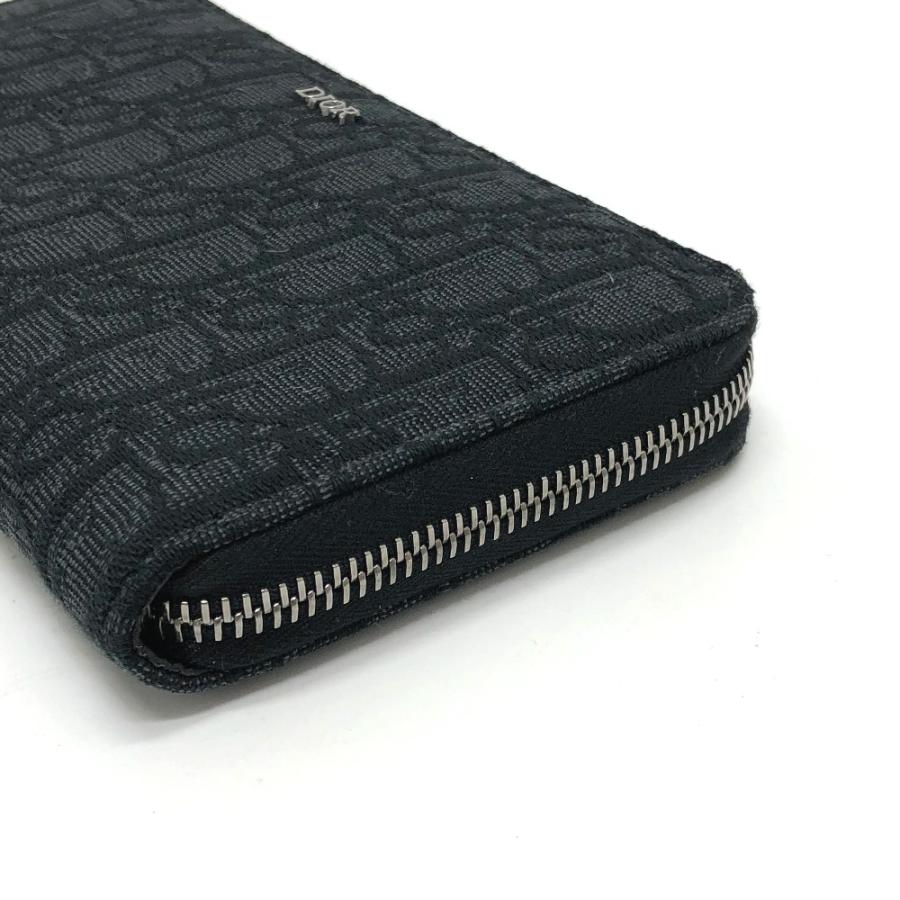 Dior ディオール トロッター オブリーク ラウンドファスナー 長財布 キャンバス ネイビー レディース【中古】 |  | 02
