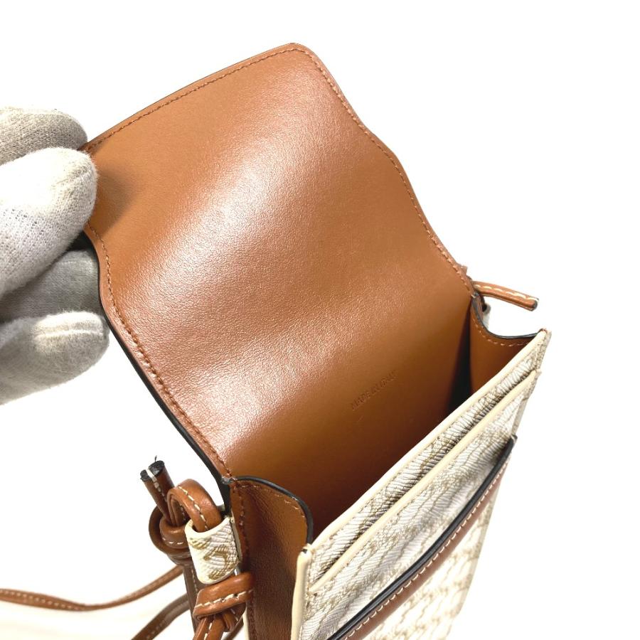 CELINE セリーヌ 10G332CQD.01TA トリオンフ  フォンケース フラップ付きモバイルポーチ ショルダーバッグ  スマートフォンケース 【中古】 | CELINE | 07