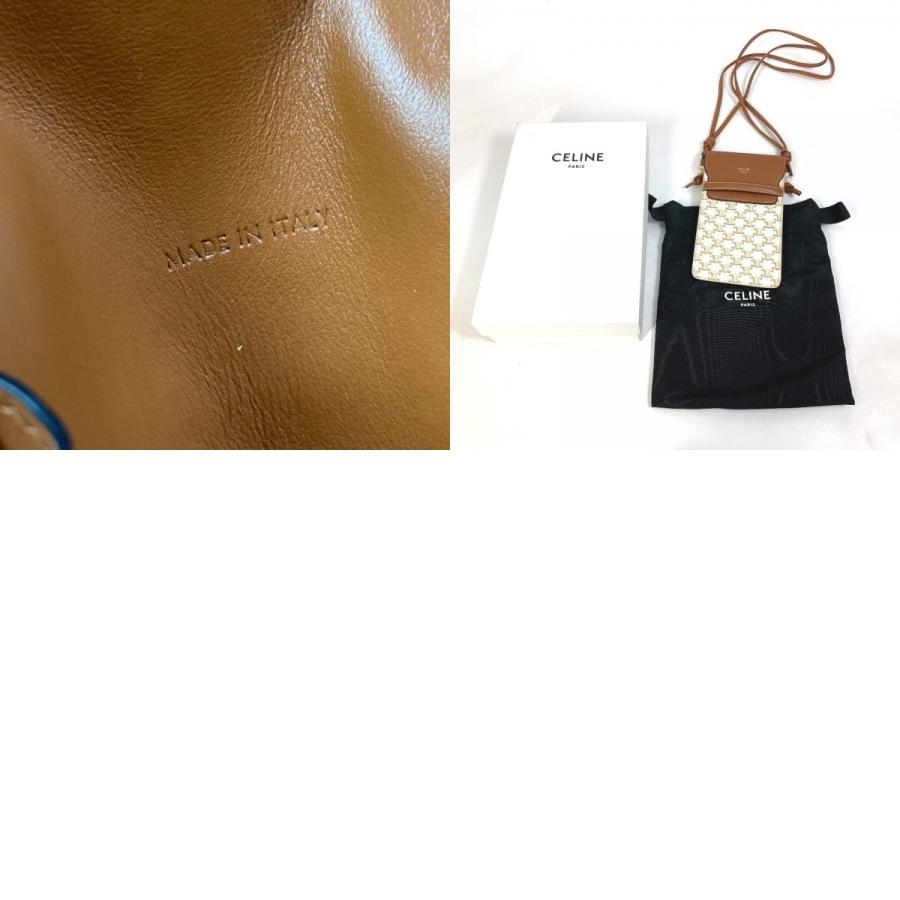 CELINE セリーヌ 10G332CQD.01TA トリオンフ  フォンケース フラップ付きモバイルポーチ ショルダーバッグ  スマートフォンケース 【中古】 | CELINE | 09