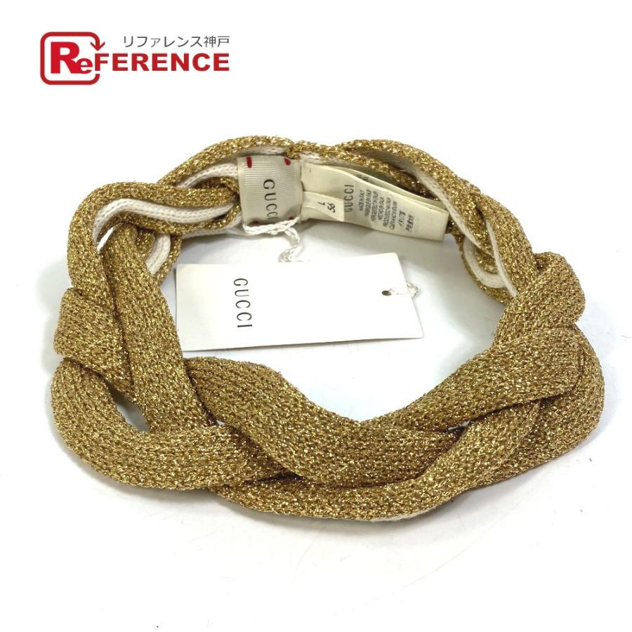 GUCCI グッチ 495475 ラメ ヘアアクセサリー ヘアバンド ゴールド レディース【中古】新品同様 | GUCCI