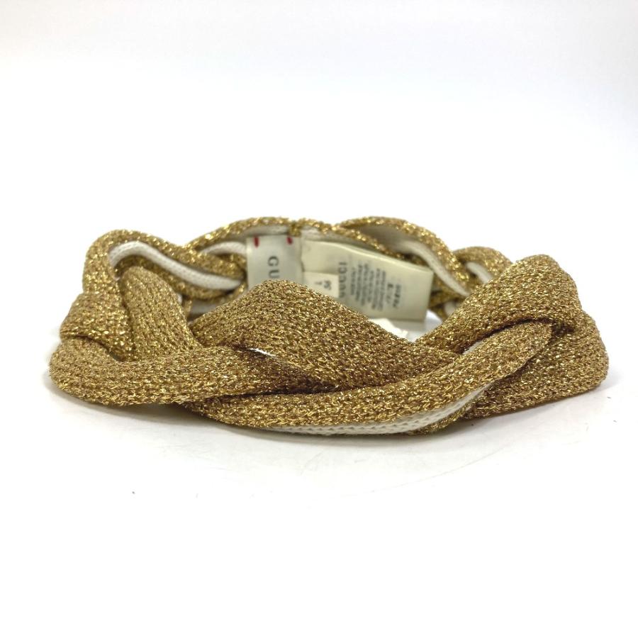 GUCCI グッチ 495475 ラメ ヘアアクセサリー ヘアバンド ゴールド レディース【中古】新品同様 | GUCCI | 01