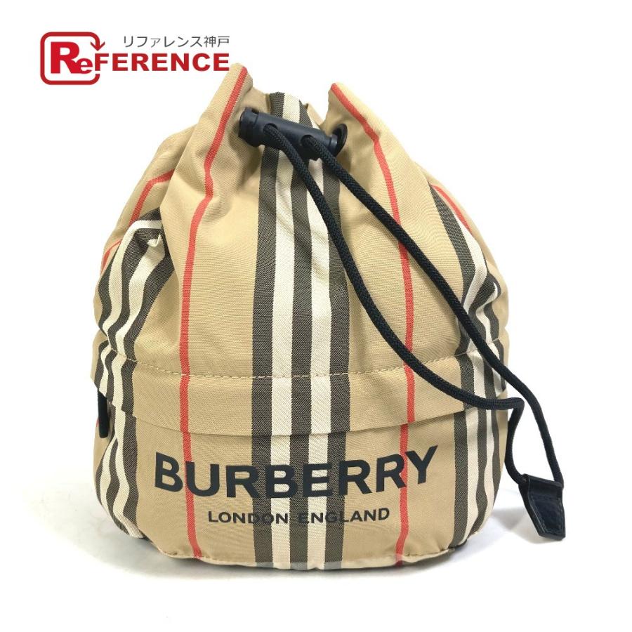 BURBERRY バーバリー チェック 巾着 メイクポーチ ハンドバッグ ポーチ ナイロン ベージュ レディース【中古】美品  :E-230317-5:リファレンス コレクション - 通販 - Yahoo!ショッピング