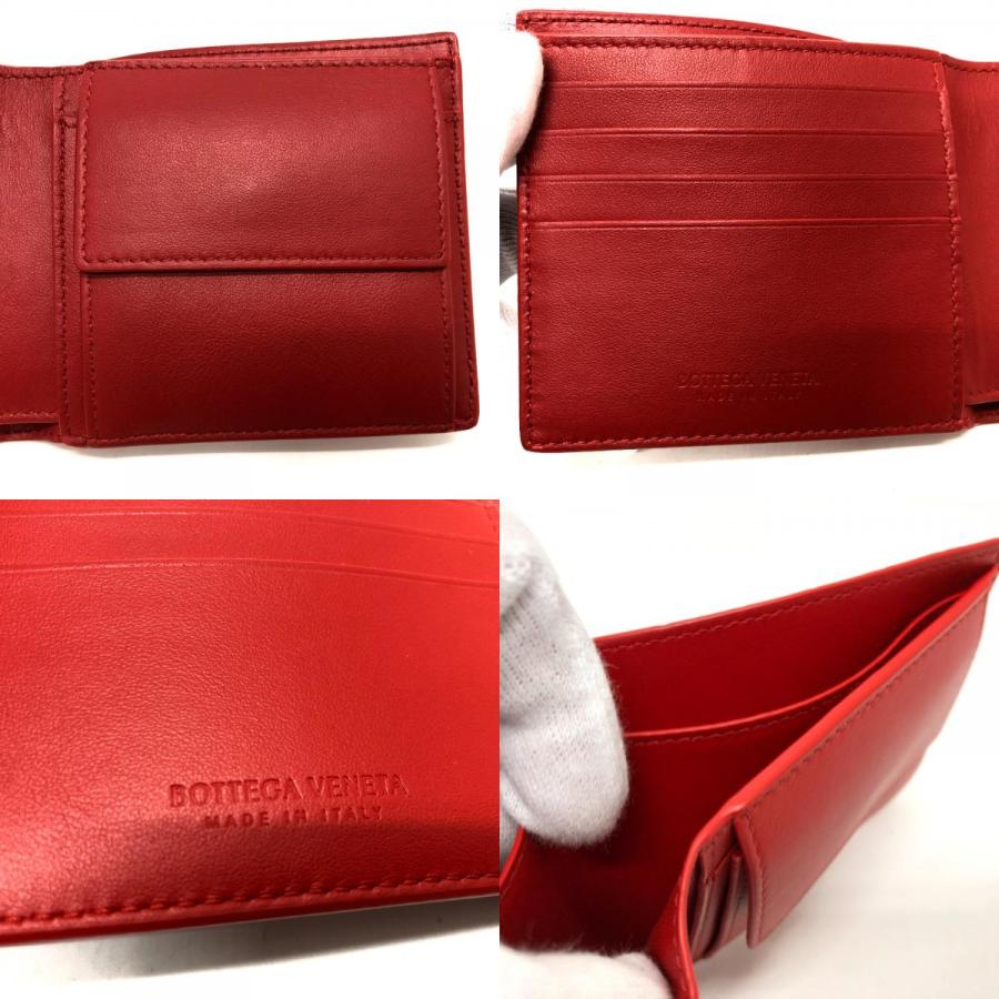 BOTTEGA VENETA ボッテガヴェネタ イントレチャート 二つ折り 2つ折り財布 レザー レッド レディース【中古】 |  | 08