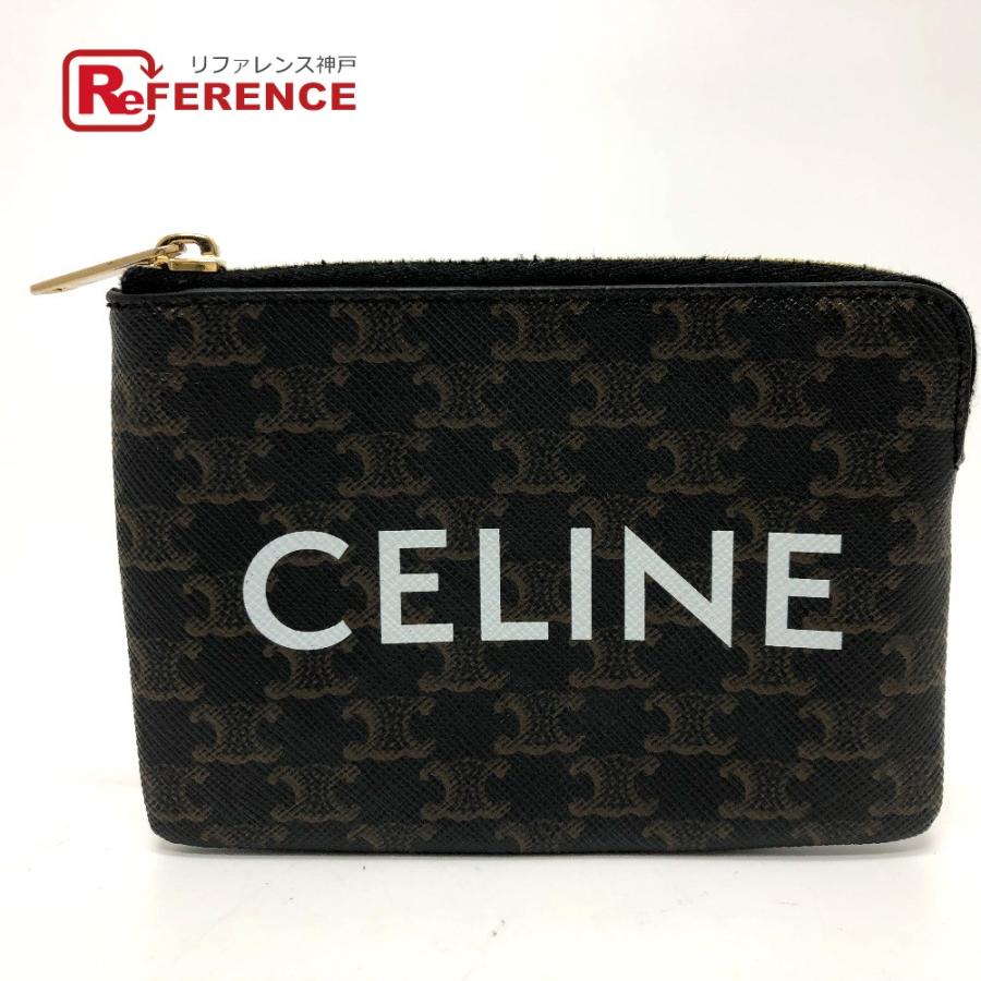 CELINE セリーヌ 10C662CA2 トリオンフ 小物入れ 小銭入れ コインケース PVC/レザー ブラウン ユニセックス【中古】  :E-230419-6:リファレンス コレクション - 通販 - Yahoo!ショッピング