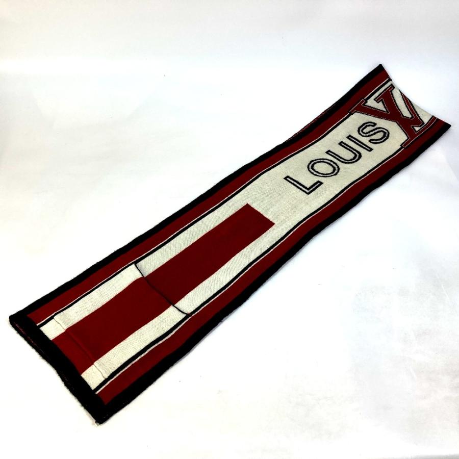 LOUIS VUITTON ルイヴィトン ロゴ マフラー ウール レッド メンズ【中古】_2