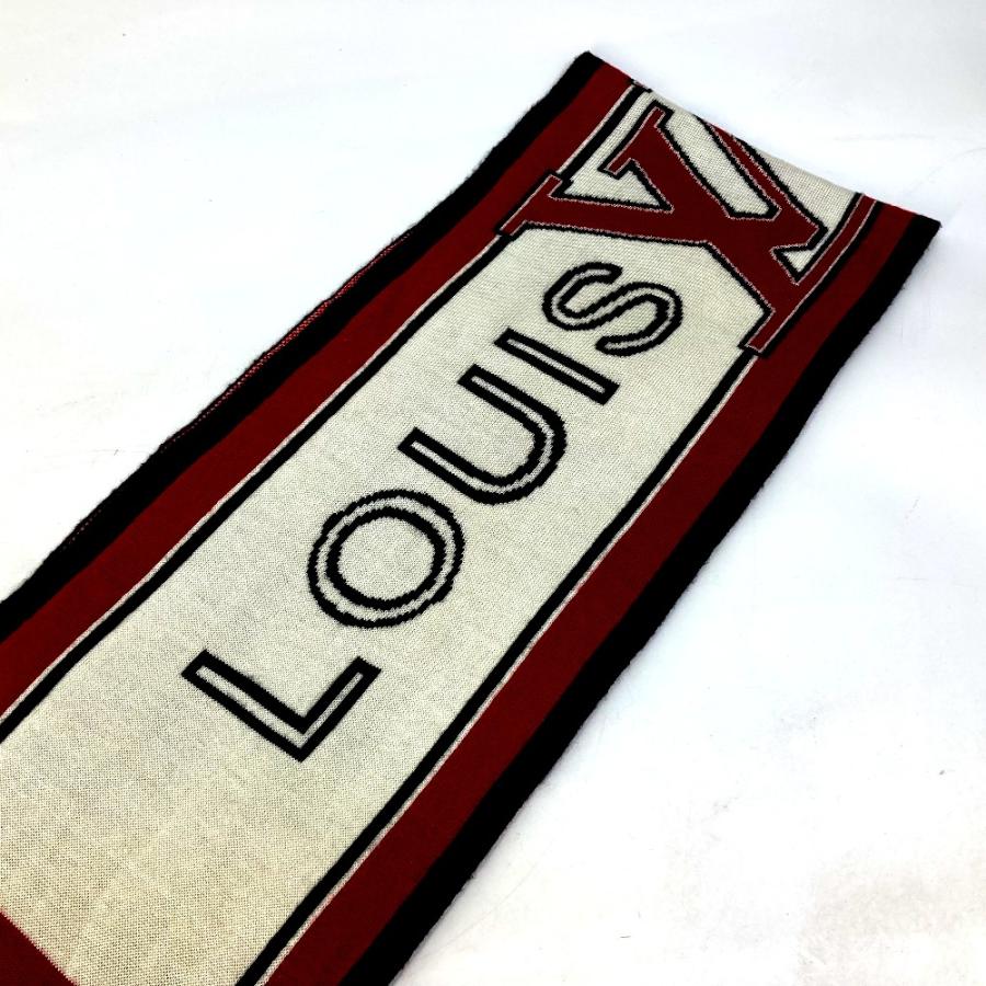 LOUIS VUITTON ルイヴィトン ロゴ マフラー ウール レッド メンズ【中古】_4