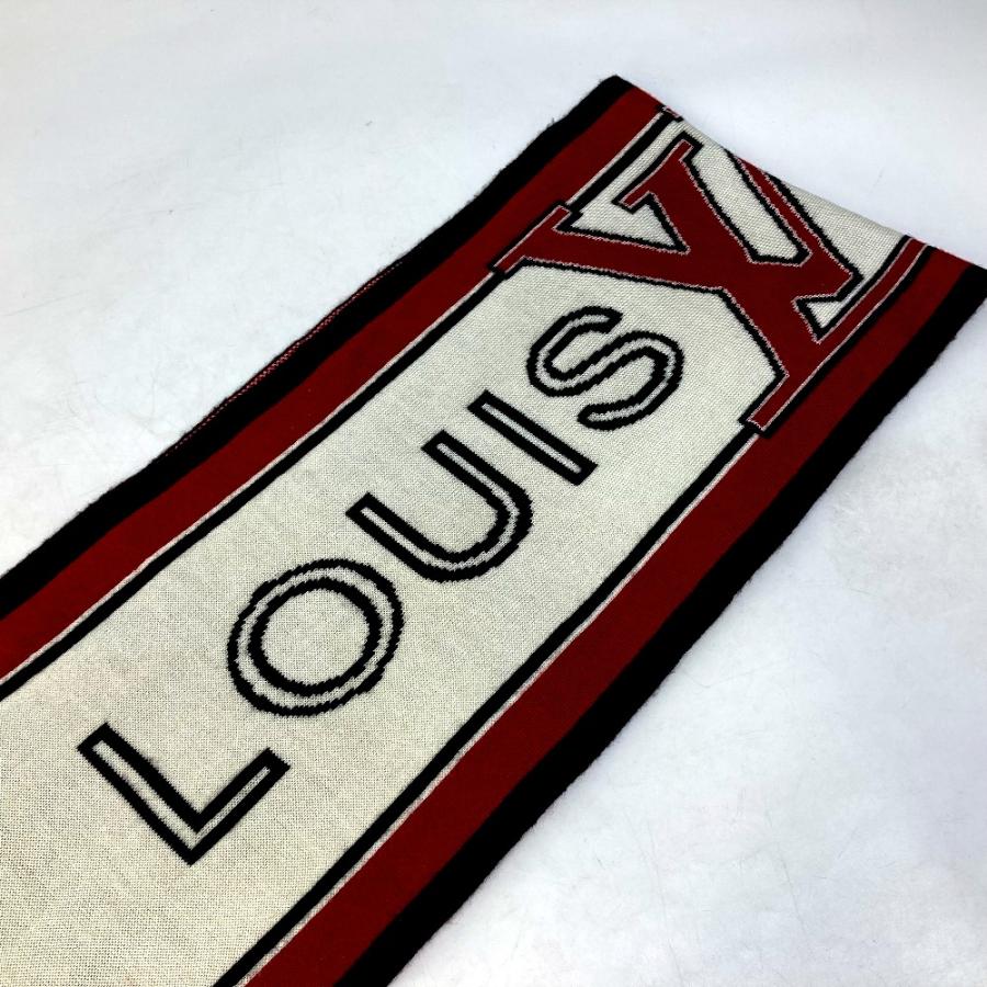 LOUIS VUITTON ルイヴィトン ロゴ マフラー ウール レッド メンズ【中古】_8