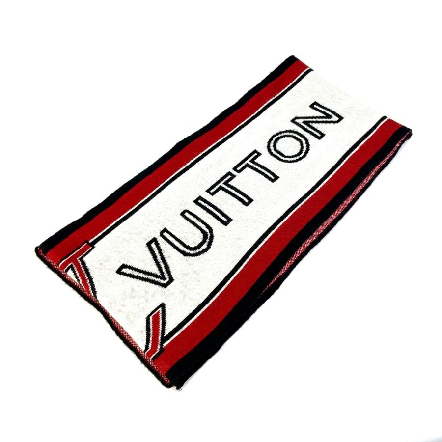 LOUIS VUITTON ルイヴィトン ロゴ マフラー ウール レッド メンズ【中古】_9