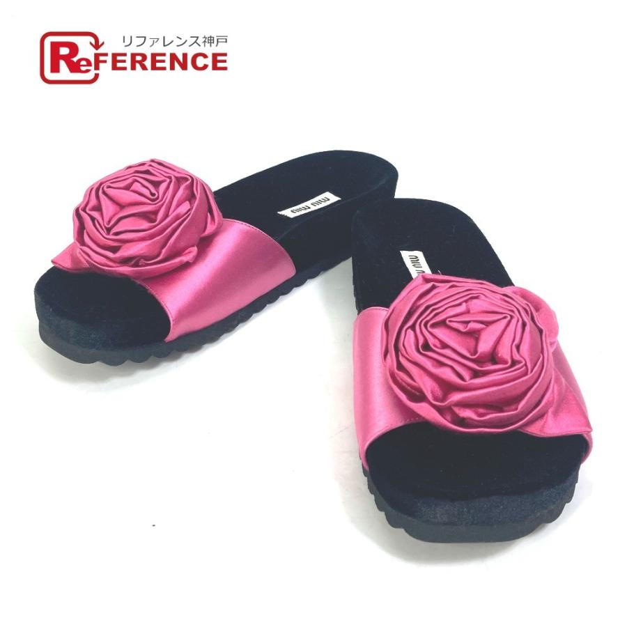 miu MIUMIU ミュウミュウ 5XX399 ローズ バラ 薔薇 スライド サンダル  
