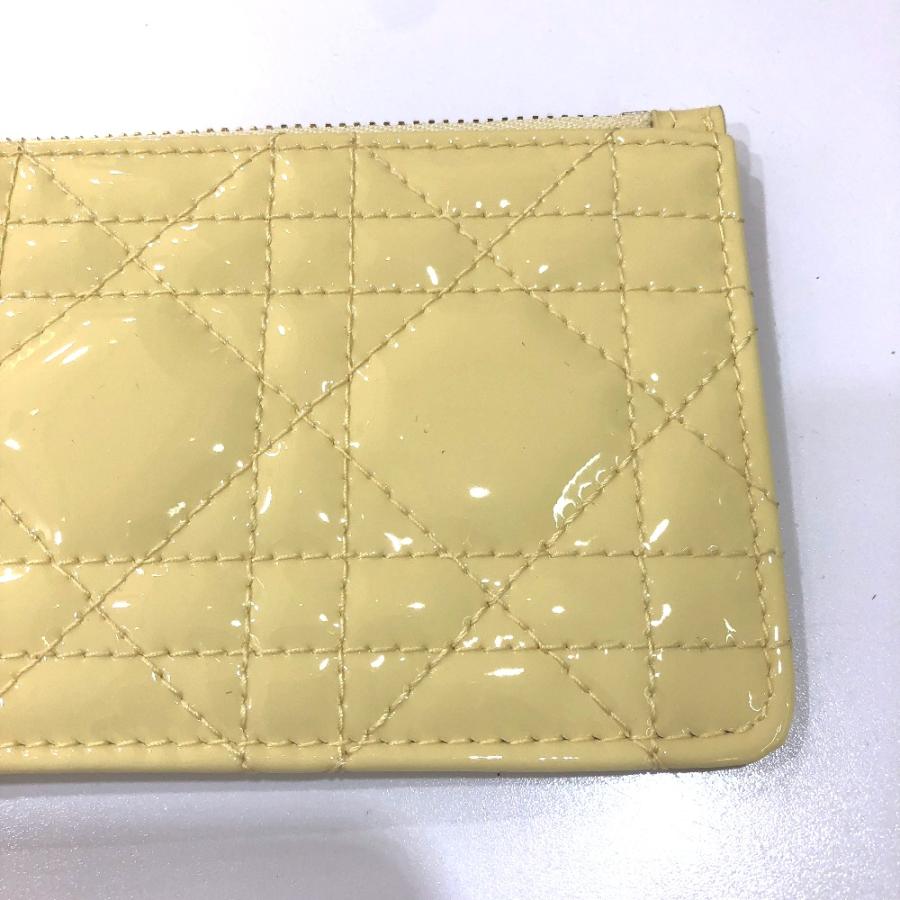 Dior ディオール カナージュ カードケース 名刺入れ パテント コインケース エナメル ベージュ レディース【中古】美品 |  | 05