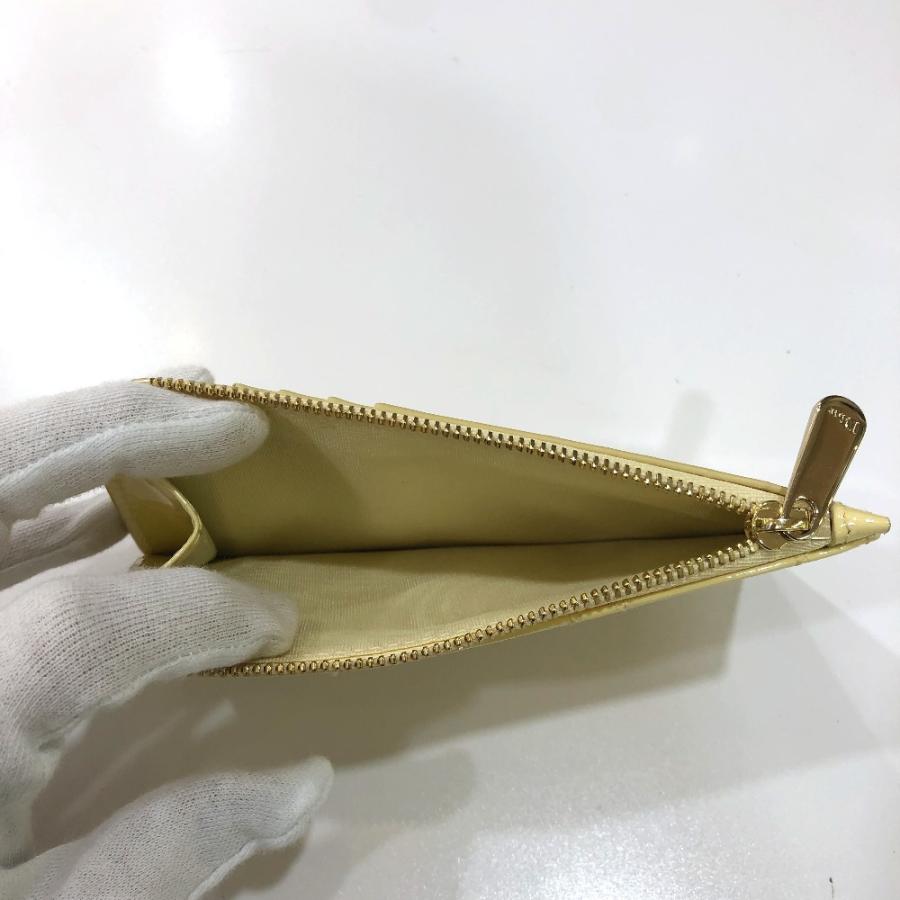 Dior ディオール カナージュ カードケース 名刺入れ パテント コインケース エナメル ベージュ レディース【中古】美品 |  | 08