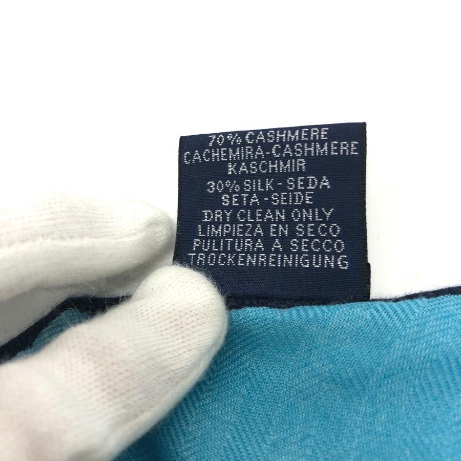 HERMES エルメス ロゴ ロサンジュ ファッション小物 スカーフ カシミヤ ブルー レディース【中古】 | HERMES | 06