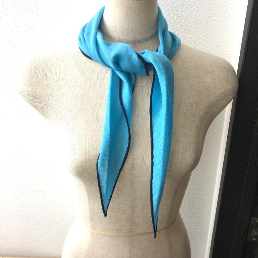 HERMES エルメス ロゴ ロサンジュ ファッション小物 スカーフ カシミヤ ブルー レディース【中古】 | HERMES | 07