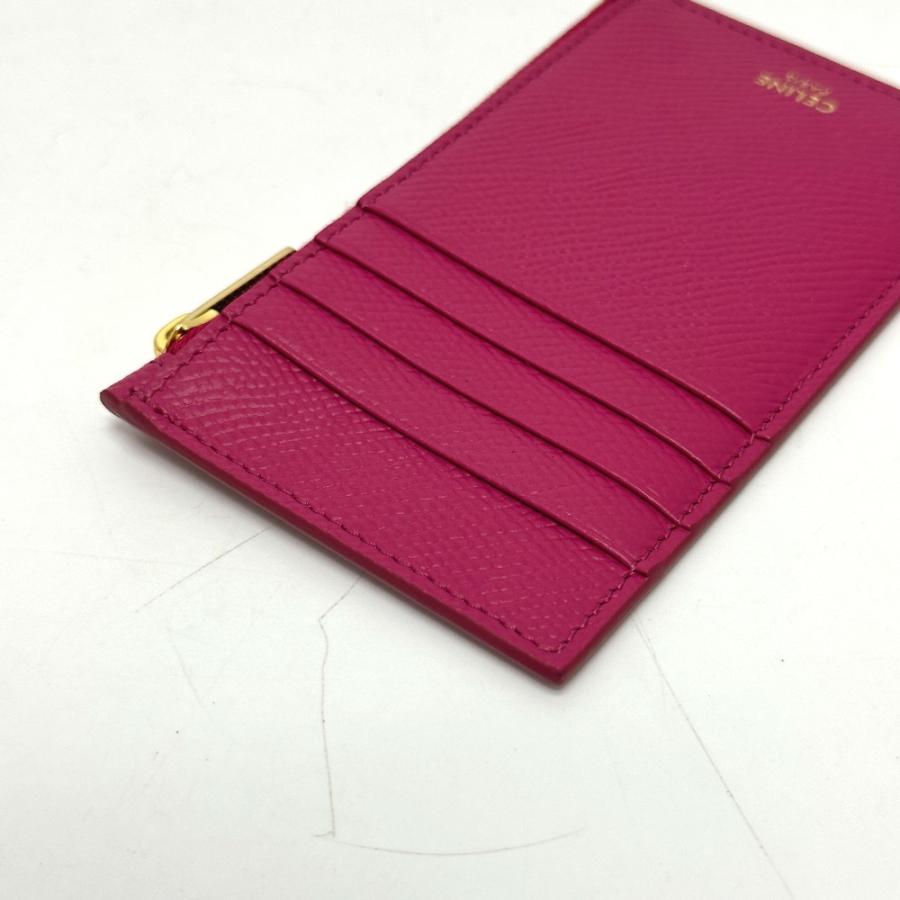 CELINE セリーヌ ロゴ ジップドカードホルダー カードケース レザー ピンク レディース【中古】美品 | CELINE | 03