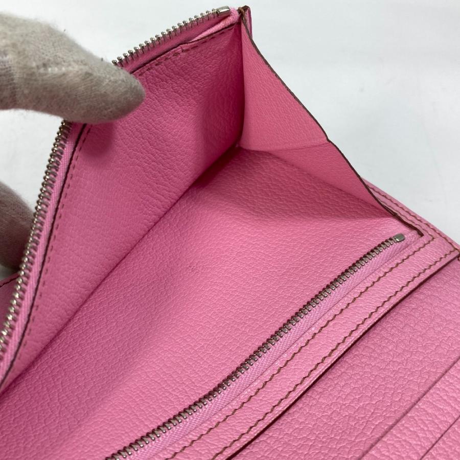 HERMES エルメス ベアン スフレ 2つ折り 長財布 シェーブル □M刻 ピンク レディース【中古】美品 | HERMES | 05