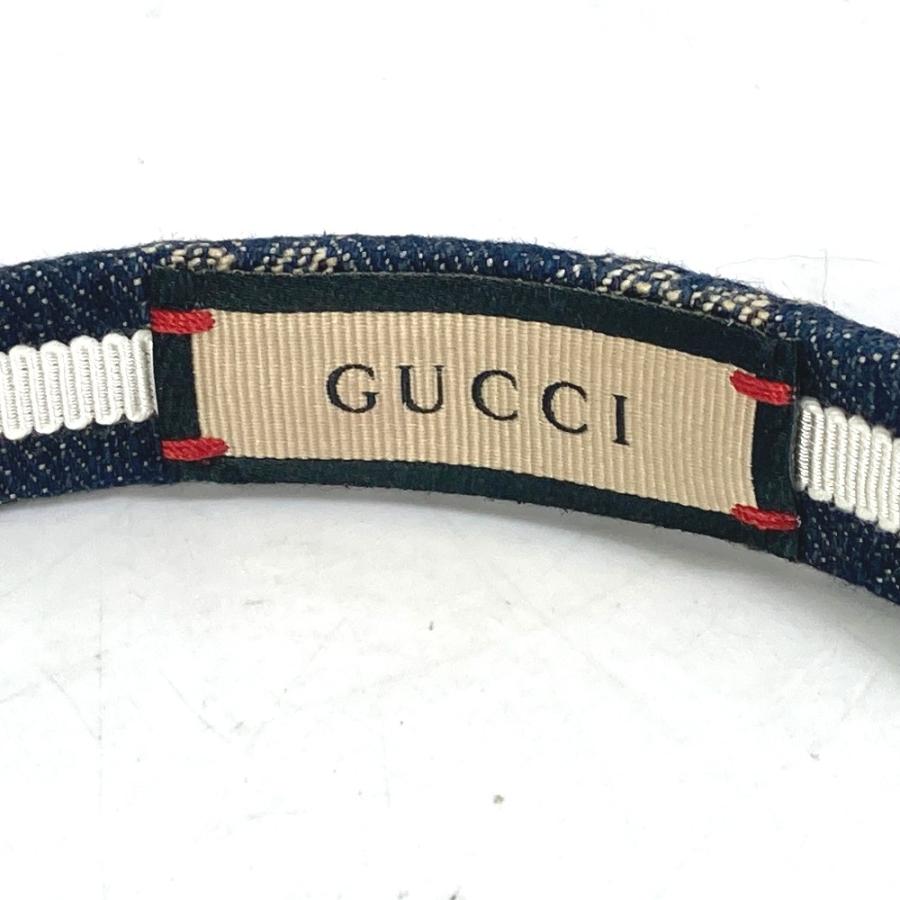 GUCCI グッチ 652835  GGジャガード エコウォッシュドデニム ヘアバンド ヘアアクセサリー ヘッドバンド カチューシャ ネイビー.【中古】 | GUCCI | 02