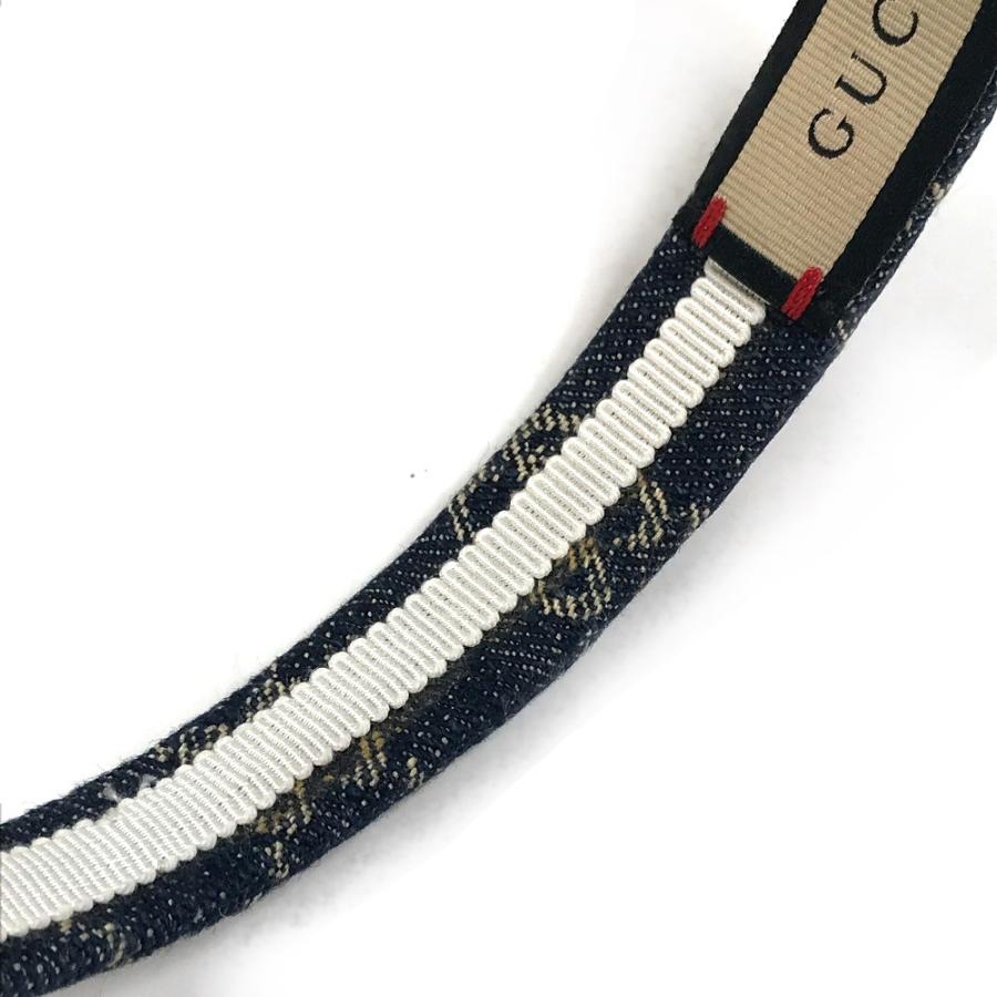 GUCCI グッチ 652835  GGジャガード エコウォッシュドデニム ヘアバンド ヘアアクセサリー ヘッドバンド カチューシャ ネイビー.【中古】 | GUCCI | 03