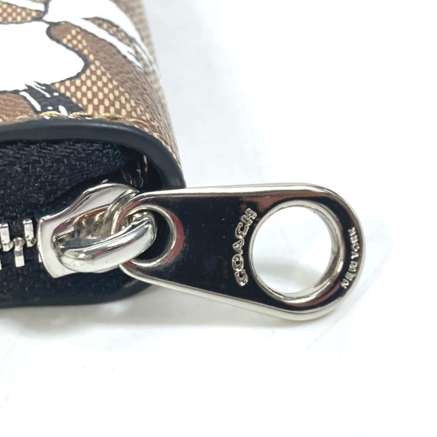 COACH コーチ C4596 シグネチャー PEANUTS スヌーピー SNOOPY ラウンドファスナー 長財布 PVC ベージュ レディース【中古】美品 | COACH | 02