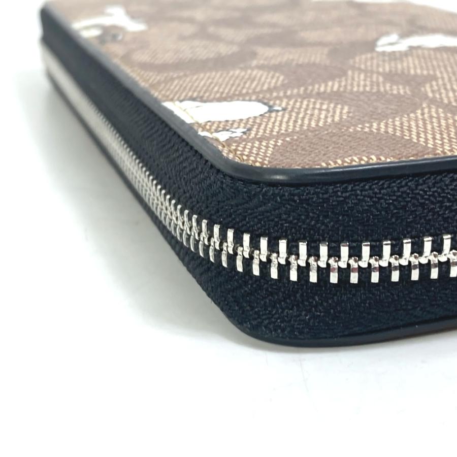 COACH コーチ C4596 シグネチャー PEANUTS スヌーピー SNOOPY ラウンドファスナー 長財布 PVC ベージュ レディース【中古】美品 | COACH | 04