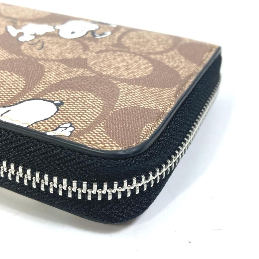 COACH コーチ C4596 シグネチャー PEANUTS スヌーピー SNOOPY ラウンドファスナー 長財布 PVC ベージュ レディース【中古】美品 | COACH | 05