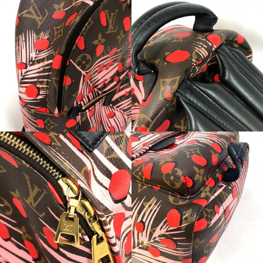 ルイ・ヴィトン LOUIS VUITTON パームスプリングスPM モノグラムジャングルドット シュガーピンクポピー リュックサック バックパック バッグ PVCコーティングキャンバス レザー レディース ブラウン系 / ピンク系 / レッド系 M41981 【中古】 ルイヴィトン パームスプリングスPM モノグラムジャングルドット