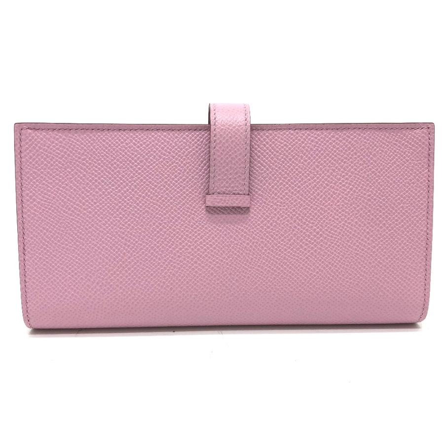 HERMES 未使用 エルメス ベアンスフレ 2つ折り H金具 長財布 モーヴ 