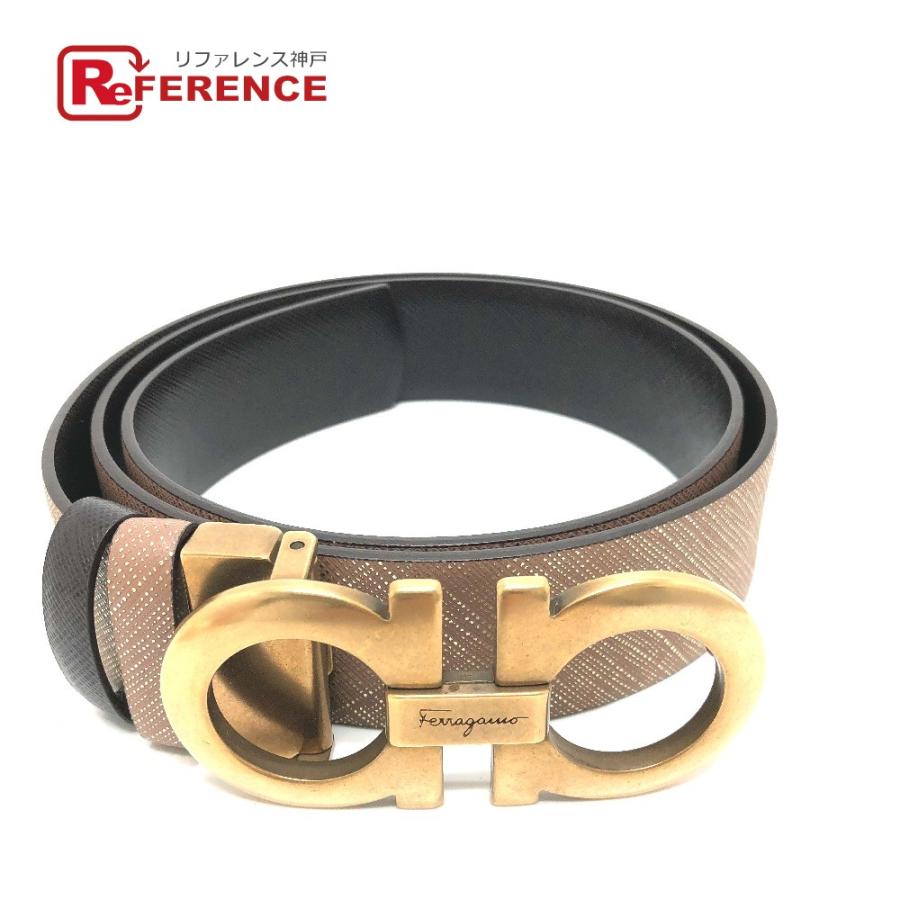 Salvatore Ferragamo サルヴァトーレフェラガモ ガンチーニ ファッション小物 ベルト レザー ベージュ系 メンズ【中古】 | 