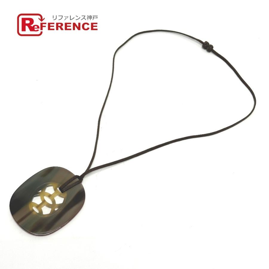 HERMES エルメス ペンダント 水牛 リフトGM アクセサリー ネックレス バッファローホーン ボルドー/ブラウン レディース【中古】 | HERMES