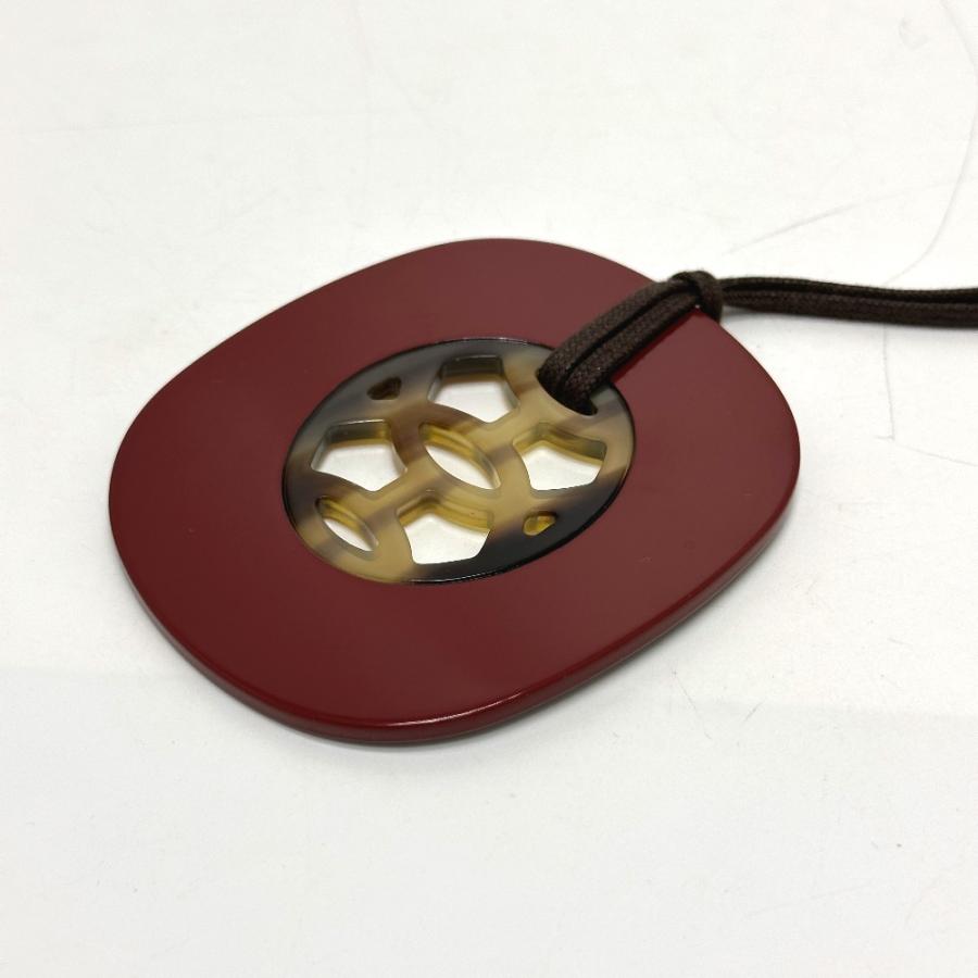 HERMES エルメス ペンダント 水牛 リフトGM アクセサリー ネックレス バッファローホーン ボルドー/ブラウン レディース【中古】 | HERMES | 02