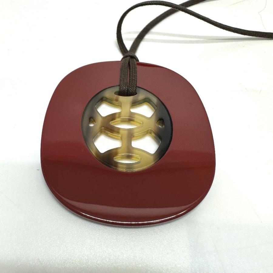 HERMES エルメス ペンダント 水牛 リフトGM アクセサリー ネックレス バッファローホーン ボルドー/ブラウン レディース【中古】 | HERMES | 04