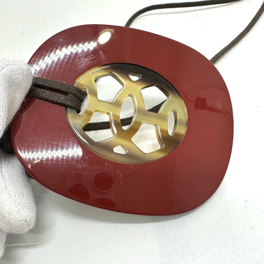 HERMES エルメス ペンダント 水牛 リフトGM アクセサリー ネックレス バッファローホーン ボルドー/ブラウン レディース【中古】 | HERMES | 05