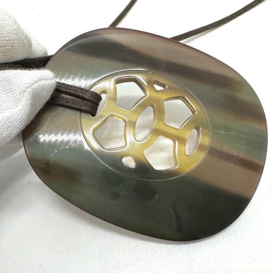 HERMES エルメス ペンダント 水牛 リフトGM アクセサリー ネックレス バッファローホーン ボルドー/ブラウン レディース【中古】 | HERMES | 06