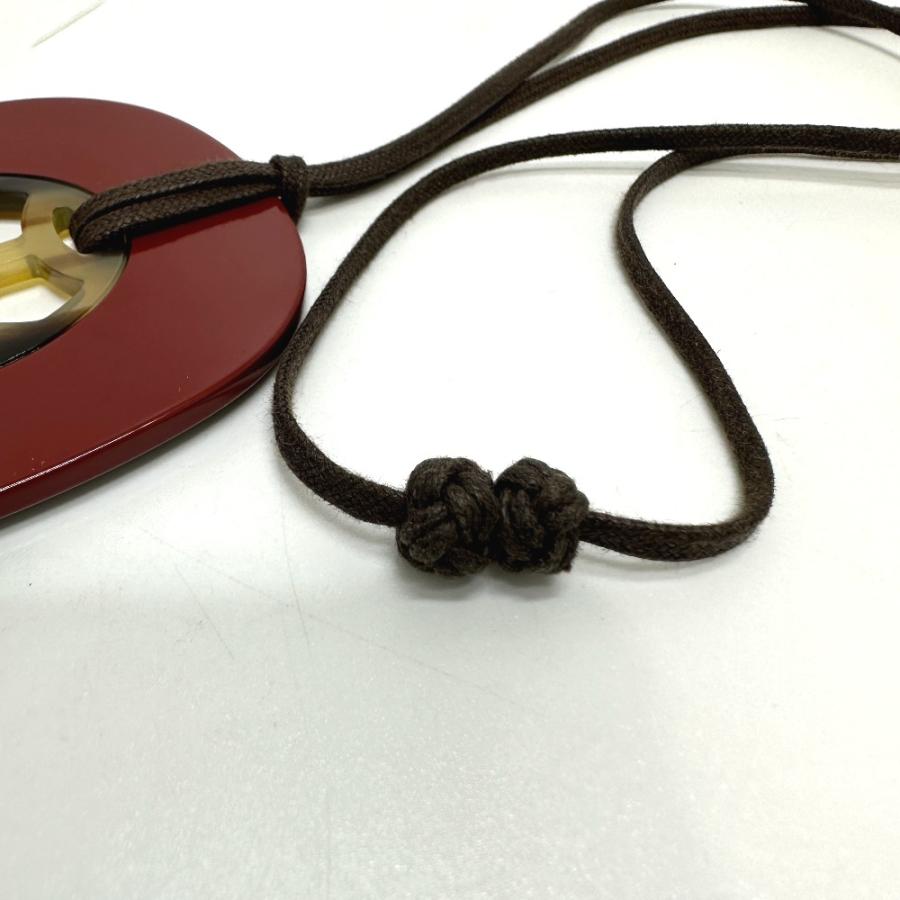 HERMES エルメス ペンダント 水牛 リフトGM アクセサリー ネックレス バッファローホーン ボルドー/ブラウン レディース【中古】 | HERMES | 08