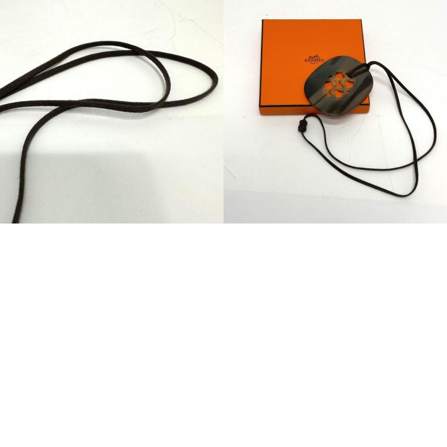 HERMES エルメス ペンダント 水牛 リフトGM アクセサリー ネックレス バッファローホーン ボルドー/ブラウン レディース【中古】 | HERMES | 09