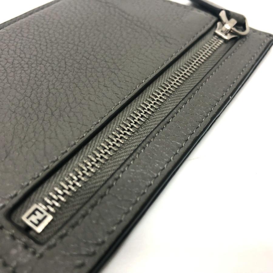 FENDI フェンディ 7M0310 FFバゲット コインケース カードケース レザー グレー メンズ【中古】 | FENDI | 05