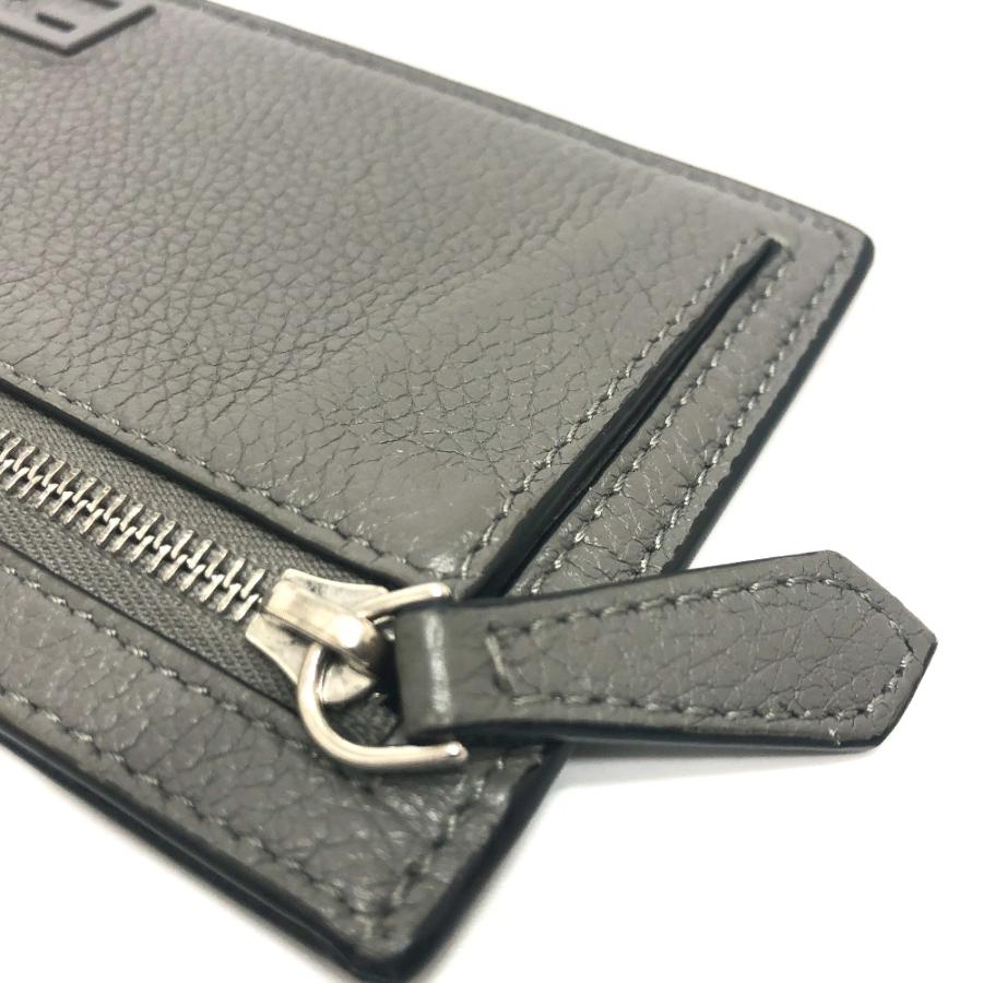 FENDI フェンディ 7M0310 FFバゲット コインケース カードケース レザー グレー メンズ【中古】 | FENDI | 06