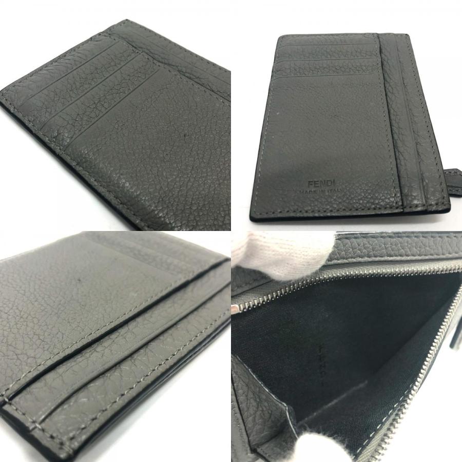 FENDI フェンディ 7M0310 FFバゲット コインケース カードケース レザー グレー メンズ【中古】 | FENDI | 08