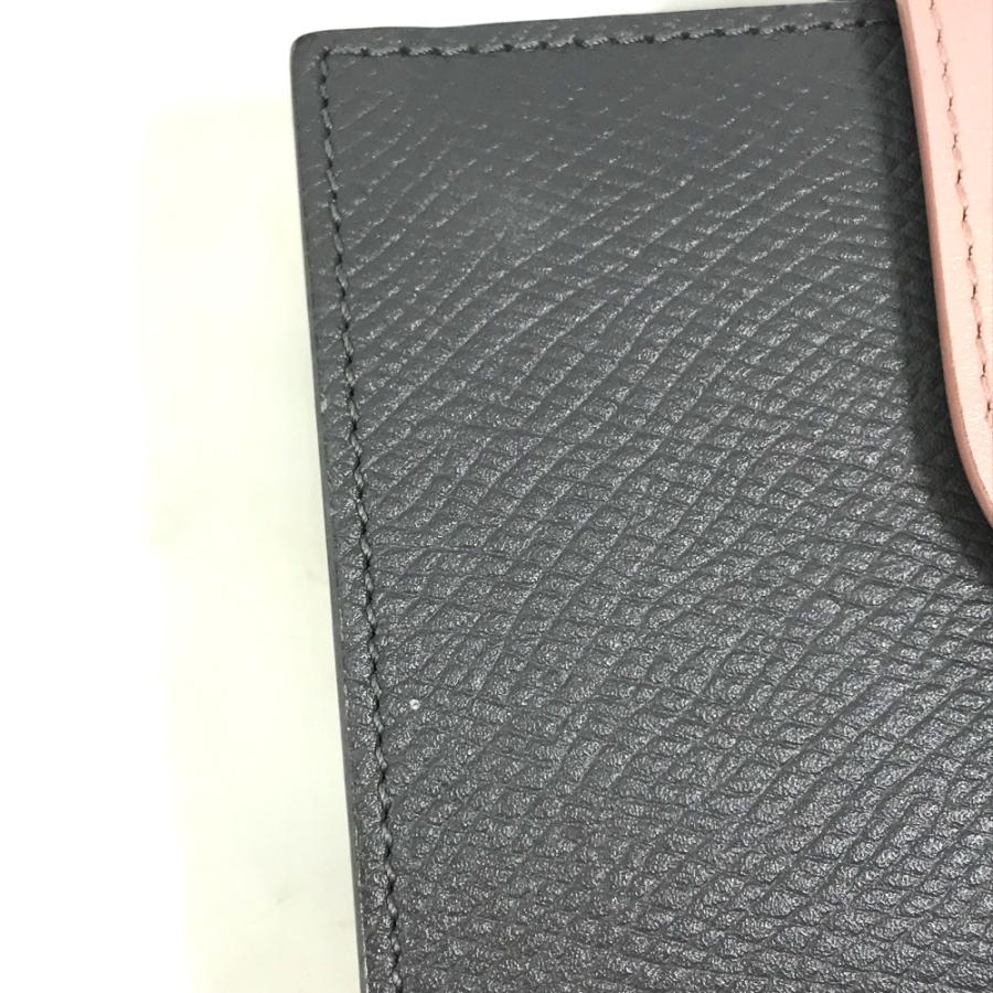 CELINE セリーヌ 10H263BRU.10GV バイカラー スモール ストラップ ウォレット コンパクト 3つ折り財布 レザー グレー×ピンク 【中古】 | CELINE | 07