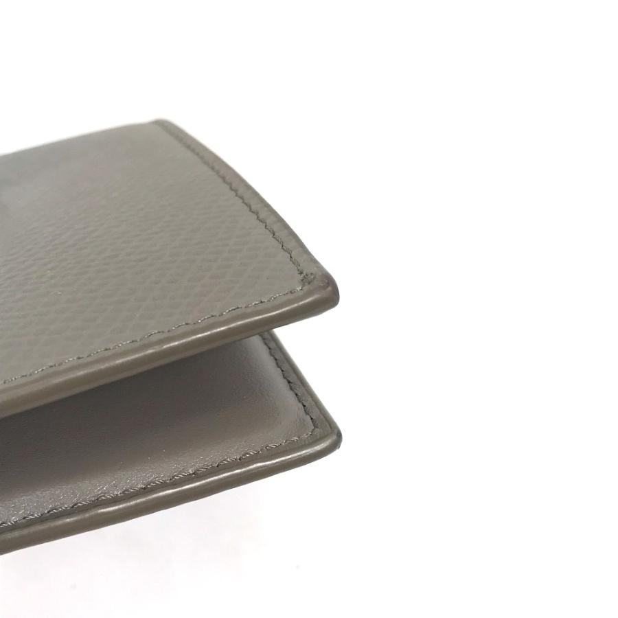 CELINE セリーヌ 10B643BRU.10PI バイカラー ミディアム ストラップ ウォレット 3つ折り財布 レザー ぺブル / ミネラル【中古】 | CELINE | 08