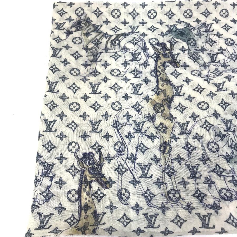 LOUIS VUITTON ルイヴィトン MP2054 モノグラムサバンナ エトール・チャップマン 大判 ストール カシミヤ ホワイト メンズ【中古】 | LOUIS VUITTON | 02