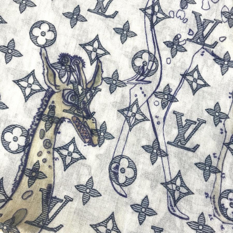 LOUIS VUITTON ルイヴィトン MP2054 モノグラムサバンナ エトール・チャップマン 大判 ストール カシミヤ ホワイト メンズ【中古】 | LOUIS VUITTON | 04