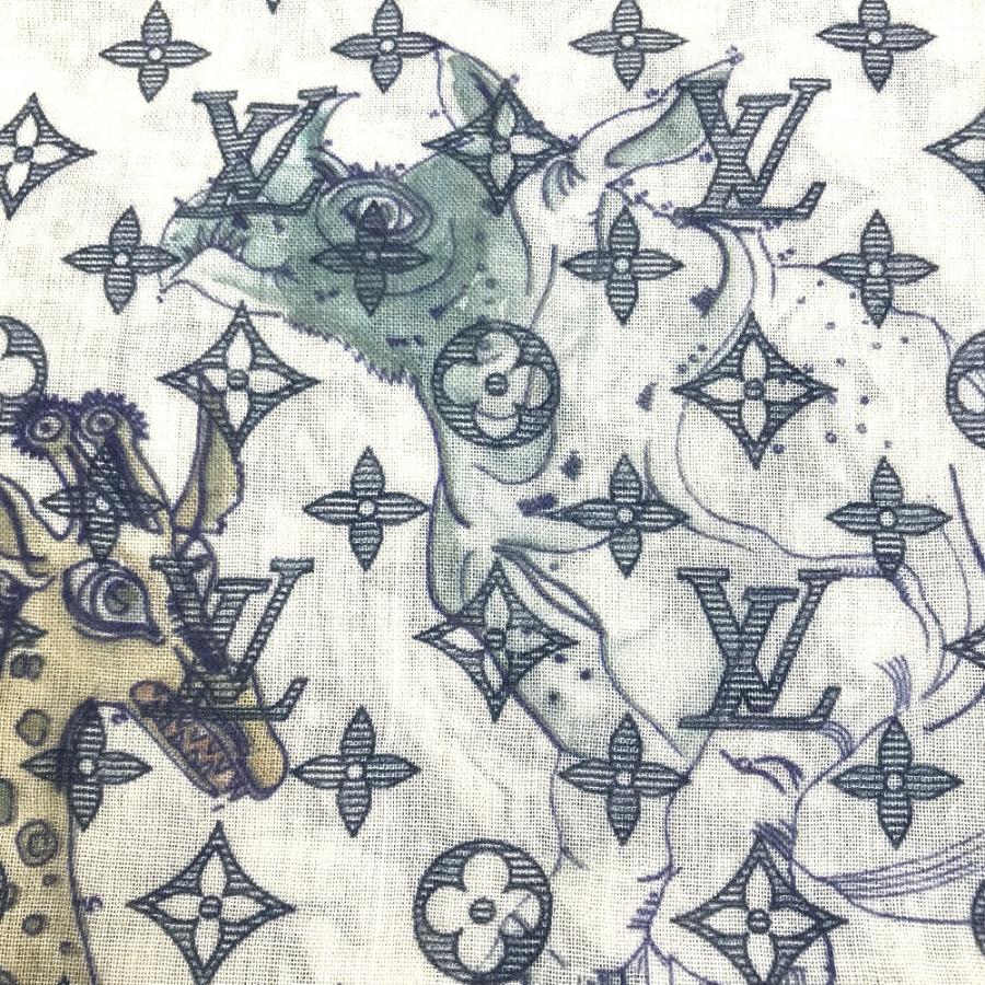 LOUIS VUITTON ルイヴィトン MP2054 モノグラムサバンナ エトール・チャップマン 大判 ストール カシミヤ ホワイト メンズ【中古】 | LOUIS VUITTON | 07